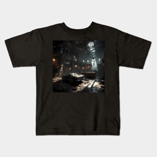 Arkham asylum inspired art Kids T-Shirt by IOANNISSKEVAS